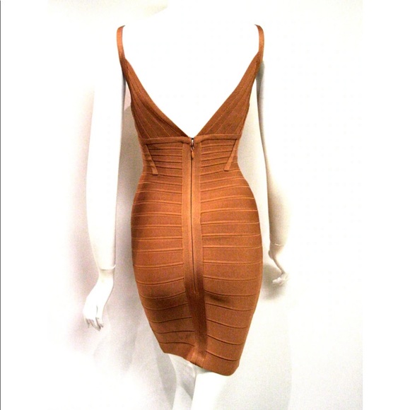 Herve Leger Signature Bandage "Scarlett" Sleeveless Dress - Tamarind - Picture 4 of 12